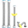 CSFFA Tubo flessibile for acqua da 1/2 intrecciato in acciaio inossidabile 304 for lavabo e WC, collegamento di tubi corrugati for scaldabagno con chiave inglese(50cm)