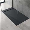 doporro Piatto Doccia Rettangolare 80x140x4 cm con Superficie Antiscivolo | Colore Antracite, Finitura Effetto Pietra, Installazione a Filo Pavimento o in Appoggio, Installazione in Appoggio o a Filo