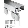 Elitix Binario per Porta Scorrevole Binario Doppio In Vetro per Porta del Bagno con Vite, Binario per Porta In Vetro Commerciale da 100, 150, 180, 200, 300, 350 cm, Guida per Anta Vetrina(400cm (13.1ft))