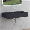 Mai & Mai Lavabo da Appoggio 80x40x14cm, Lavabo Bagno Sospeso Lavandino Bagno Colossum6028 da Marmo Fuso, un foro per la Rubinetteria, Antracite opaco