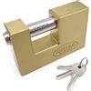 URBAN REC-70 Lucchetto di sicurezza rettangolare in ottone anti-sega, chiusura in acciaio temprato Ø11 mm universale 70 mm per catenacci, griglie, inferriate, armadietti