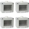 ZOREI Scatola Porta Frutti Da Esterno IP40, Compatibile Con Vimar Plana (4, Custodia 3P IP55 Con Coperchio)