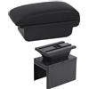Himwqfuh Bracciolo Centrale Per Nissan Per Micra K14 2020-2024 Parti Di Adattamento Interne Accessori Per Auto Bracciolo Centrale Portaoggetti(B2 black line 3USB)