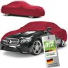 WALSER Premium Telo Copriauto da Interno Stretch Plus - Elasticizzato e Antipolvere, Morbido per Uso Interno, Copertura Protettiva per Auto, Misura 3, Rosso