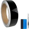 NewL Rotolo di nastro adesivo in vinile nero lucido con sistema di rilascio dell'aria (2,5 cm x 900 cm)