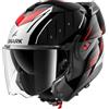 SHARK, Casco Moto Modulare OXO RYDGER Black Silver Red KSR, L