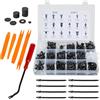 Songella Rivetti in Plastica Per Auto Kit Clip Di Fissaggio Con Strumento Rimozione 195 Pezzi Paraurti Auto, Nero