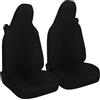 Susy Shop Coprisedili Auto Compatibili Per Smart fortwo, 450 451 e 453, Set 2 Fodere Anteriori, Realizzate In Tessuto Policotone (Nero)
