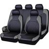 LiYaBaiHuo 9 Pezzi coprisedili Auto per MG ZS Hybrid+ Luxury (2024 2025), Traspirante Cuscino Pelle Set Coprisedili Protezione Interno Accessori,C/Grey