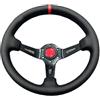 GBSONGJIN Volante Sportivo Auto,Volante a Calice Volante universale in pelle da 13 pollici Volante profondo Accessori Auto(Red)