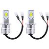 YnGia 2pcs H3 Led Fendinebbia Lampadine, Super Luminoso 6500k Xenon Bianco Auto Fendinebbia 4000lm 80w ad Alta Potenza Sostituire per Fendinebbia Luce di Funzionamento Diurna DRL Guida Lampada