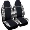 Rebeca Shop® Coprisedili Auto Compatibili per Smart | Made in Italy | Set Copri-sedile Anteriori Coppia (w451 - Seconda Serie, Nero/Mimetico Grigio)