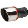 Simoni Racing TRX/22 Terminale di Scarico Universale, Uscita Singola inclinata 90 mm, in Acciaio Inox e Nero con Riga Arancio