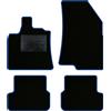 QUEMAR Tappetini Auto per Dacia Sandero, Bordo Blu, 0 Ricami | anche Stepway / dal 2021 / Kit Tappeti Moquette e Gomma su Misura / Set 2 Anteriori +2 Post./ Ricami e Colori Personalizzati