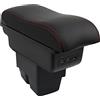 OYHCM Bracciolo Centrale per Ford Fiesta MK7 2009-2017, Doppio Scomparto, Pelle Nera, Facile da Installare, Accessorio Auto Personalizzato