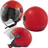 A-Pro Jet Scooter Casco Moto Certificato ECE 22 06 Parasole Lunga Visiera Rosso M