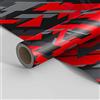 Generico LOLLOMOTO Pellicola Car Wrapping Modern Geometric Army Camo Rosso Adesiva Rivestimento Auto (38x50cm)