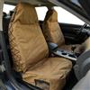 CSCOMFY Coprisedili tattici per auto, camion, SUV e furgoni, universali in tela con multitasche, organizer, protezione antipioggia, coprisedili impermeabili anteriori (Copri sedili Coyote Tan)