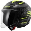 LS2, Casco Moto Jet AIRFLOW II Brush black yellow, M