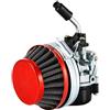 Qiilu Carburettor Filter 2 Stroke Carburatore Minimoto Cinese Carburatore Minimoto Cinese Carburatore, Carburatore Rosso Filtro Aria Carburatore Cavo Acceleratore Gas Per Motore