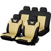 LiYaBaiHuo 9 Pezzi Coprisedili Auto per Dacia Sandero Stepway 3.Gen 2.Gen 2012-2016 2017 2018 2019 2020-2025, Set Copri-Sedile Fodere per Anteriori e Posteriori Antiscivolo Accessori, G/Beige