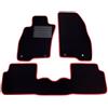 ASC tappetino tappeto tappetti auto compatibili con FIAT Punto EVO-EASY dal 2012 al 2019 tappeti auto in moquette posteriore intero, bordo rosso,bottoni e battitacco