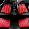 LohxA Tappetini per auto antiscivolo impermeabili personalizzati da 4 pezzi per ASTON MARTIN Vanquish 2014-2017, tappetini in pelle per set completo anteriore e posteriore, pelle PU,A-red
