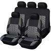 KaTiak Set coprisedili per Dacia Sandero Stepway 3.GEN 2.Gen 2012-2019 2020 2021 2022 2023-2025 9Pcs Poliestere Il tessuto in lavabile Cover Protezione Sedile Di Traspirante Auto Coprisedili,D