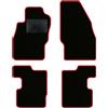 QUEMAR Tappetini Auto compatibili con Opel Corsa D - E 2006-2019/ Kit Tappeti in Moquette e Gomma su Misura (Set 2 Anteriori + 2 Posteriori)/ Ricami e Colori Personalizzati (0 Ricami, Bordo Rosso)