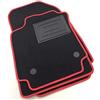 ASC tappetino tappeto tappetti auto compatibili con RENAULT Clio IV serie 2012-2019 tappeti auto in moquette con bordo rossso antiscivolo, e battitacco in gomma