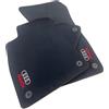 ASC Tappetini Auto Compatibili con Audi A4 B9 Berlina/Sportback 2015-2024, Velluto Grigio Scuro, Formato Originale, 2 Loghi Ricamati