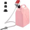 Shkalacar Pompa travaso gasolio, Pompa trasferimento Carburante Automatica Portatile alimentata a Batteria con Funzione di Arresto Automatico, Tubo Flessibile, 3 adattatori per Acqua Benzina Diesel