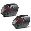 GIVI V37NN COPPIA DI VALIGIE LATERALI NERE, CON COVER CARBON LOOK E CATADIOTTRI ROSSI, 37 LT