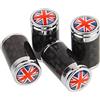 ontto Set di 4 Tappi universali per valvole Auto, per Pneumatici, per BMW, Land Rover, Mercedes Volvo, Audi, Mazda, con Emblema Bandiera Nazionale, Accessori per Auto UK A