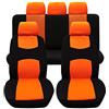 GODGETS Copri-sedili Auto Universale Set Completo/Set Copri-Sedile Universali per Anteriori e Posteriori/Accessori Auto Interno,Arancia Nera,2 * Seater Anteriore + 3 * Seater Posteriore