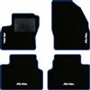 QUEMAR Tappetini Auto compatibili con Ford Kuga I 2008-2012 / Kit Tappeti in Moquette e Gomma su Misura (Set 2 Anteriori + 2 Posteriori) / Ricami e Colori Personalizzati (4 Ricami, Bordo Blu)