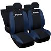 Auto Accessori Lupex - Coprisedili Auto Compatibili per Panda Seconda 169 e Terza 319 serie, Nero Blu Scuro, Made In Italy, fodere protezione sedili anteriori e posteriori, interi, poliestere