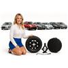 Generico Ruotino di scorta Compatibile per/con Fiat Panda, Panda Cross, Stilo, 500, 500e, Bravo, Idea, Fiorino, Ypsilon, Musa 15 pollici 4fori con cric + chiave + sacca rotonda