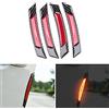 BoYeeBo Protezione universale in fibra di carbonio per ruote auto, sopracciglia, urto, riflettente, adesivo di sicurezza per auto, SUV, pick-up e camion, 4 pezzi (rosso)