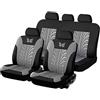 LiYaBaiHuo 9 Pezzi Coprisedili Auto per Dacia Sandero Stepway 3.Gen 2.Gen 2012-2016 2017 2018 2019 2020-2025, Set Copri-Sedile Fodere per Anteriori e Posteriori Antiscivolo Accessori, C/Grey