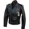 WinNet Giacca chiodo vintage da moto custom in pelle, Taglia: L