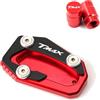 SSHANGQ For TMAX 530 560 SX DX TMAX530 TMAX560 Tech Max 2017-2022 Tappo valvola moto Cavalletto Piede Supporto laterale Estensione Pad(Color:A set- Red)