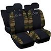 Lupex Shop Copri-sedili Auto Compatibili 500L Nero Mimetico classico | Set Copri-Sedile Anteriori e Posteriori | Logo Ricamato | Airbag Compatibile | Accessori Auto Interno