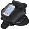 TKSE Borsa da Serbatoio per Moto, Borsa da Serbatoio Magnetica per Motocicletta Universale da Equitazione Borsa da Serbatoio per Carburante per Olio Magnetica Impermeabile Nera