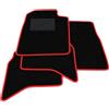 Generico Tappetini compatibili con Dodge RAM 1500 - Cabina doppia 2001-2009, bordo rosso, kit tappetini auto personalizzati, set tappeti in velluto, tappeto auto