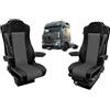 Formplas Set di coprisedili in ecopelle 1 + 1 per camion sedili sedili coprisedili su misura per Actros MP4 Euro 6 nero e grigio