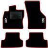 QUEMAR Tappetini Auto per Audi A3 8Y e Hybrid, Bordo Rosso, 2 Ricami | dal 2020 / Kit Tappeti Moquette e Gomma su Misura / Set 2 Anteriori + 2 Posteriori / Ricami e Colori Personalizzati