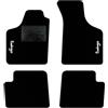 QUEMAR Tappetini Auto per Renault Twingo I, Bordo Nero, 2 Ricami | 1993-2007 / Kit Tappeti Moquette e Gomma su Misura / Set 2 Anteriori + 2 Posteriori / Ricami e Colori Personalizzati