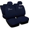 Auto Accessori Lupex - Copri-sedili Auto Compatibili Ypsilon Y, Set Copri-Sedile Completo Anteriori e Posteriori divisi 50 e 50 | Logo Ricamato (Blu Scuro)