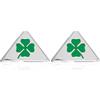 Generico Coppia 2 Stemma Logo Triangolo Cromato con Quadrifoglio Verde QV Grandi Compatibile Per Alfa Romeo Sportiva Giulietta Mito Giulia Stelvio 147 159 Spider 4C Fregio Stemma Laterale